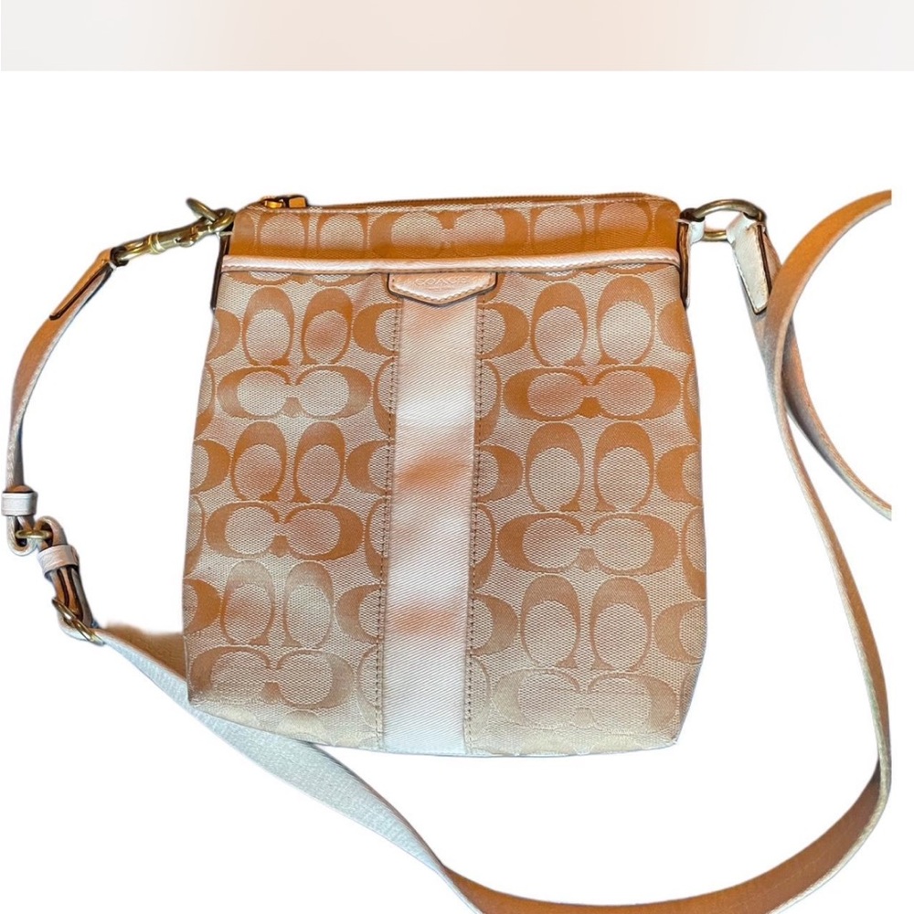 Coach Tan and Cream Crossbody Bag